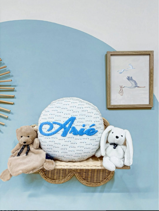 Coussin bleu pour erie